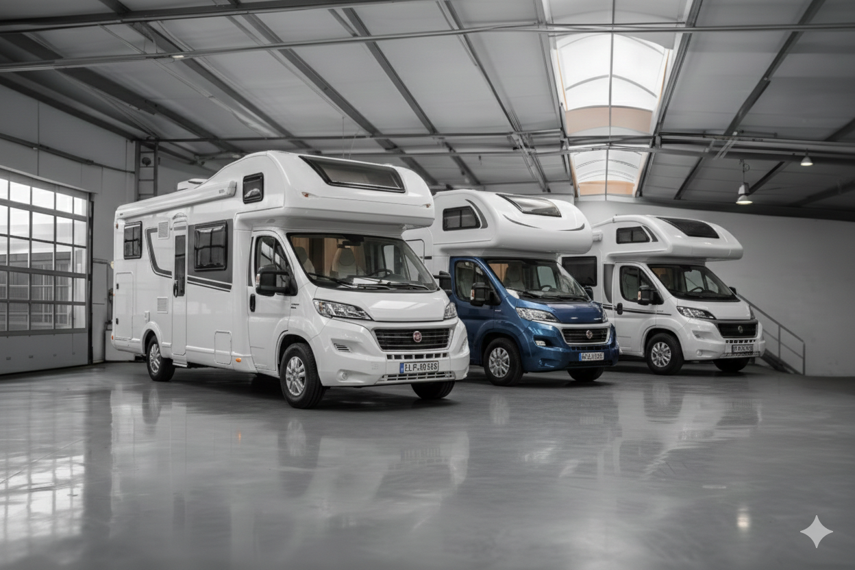 Wohnmobil nach Keramikversiegelung – Tiefenglanz